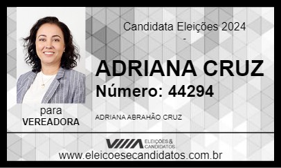 Candidato ADRIANA CRUZ 2024 - SÃO ROQUE - Eleições