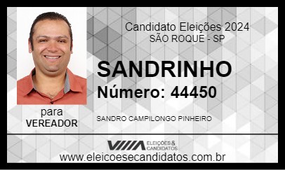 Candidato SANDRINHO 2024 - SÃO ROQUE - Eleições