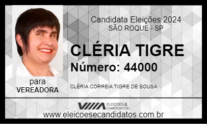 Candidato CLÉRIA TIGRE 2024 - SÃO ROQUE - Eleições