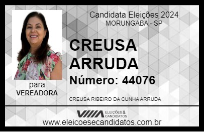 Candidato CREUSA ARRUDA 2024 - MORUNGABA - Eleições