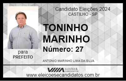 Candidato TONINHO MARINHO 2024 - CASTILHO - Eleições