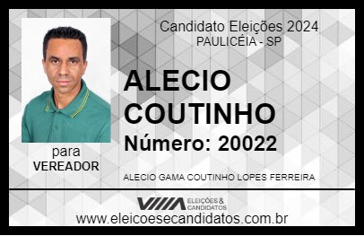 Candidato ALECIO COUTINHO 2024 - PAULICÉIA - Eleições