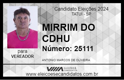 Candidato MIRRIM DO CDHU  2024 - TATUÍ - Eleições