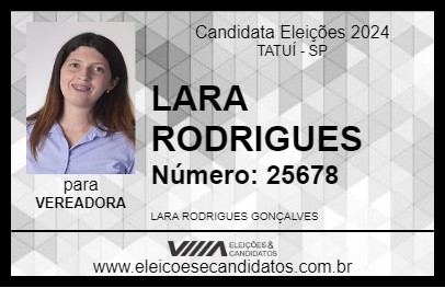 Candidato LARA RODRIGUES  2024 - TATUÍ - Eleições