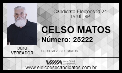 Candidato CELSO MATOS  2024 - TATUÍ - Eleições