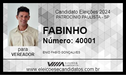 Candidato FABINHO 2024 - PATROCÍNIO PAULISTA - Eleições