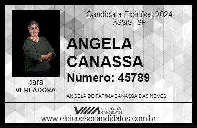 Candidato ANGELA CANASSA 2024 - ASSIS - Eleições