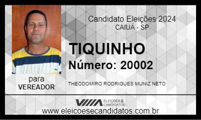 Candidato TIQUINHO 2024 - CAIUÁ - Eleições