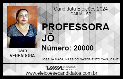 Candidato PROFESSORA JÕ 2024 - CAIUÁ - Eleições