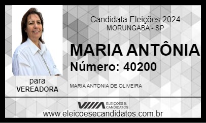 Candidato MARIA ANTÔNIA 2024 - MORUNGABA - Eleições