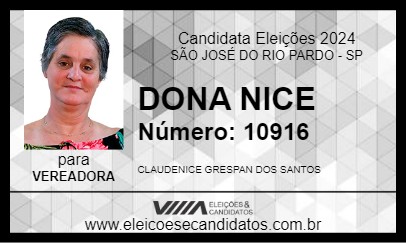 Candidato DONA NICE 2024 - SÃO JOSÉ DO RIO PARDO - Eleições