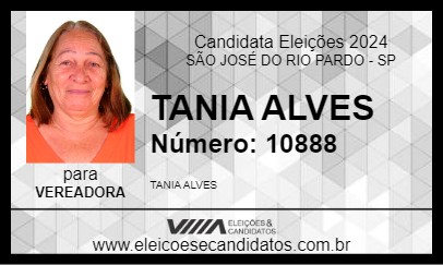 Candidato TANIA ALVES 2024 - SÃO JOSÉ DO RIO PARDO - Eleições