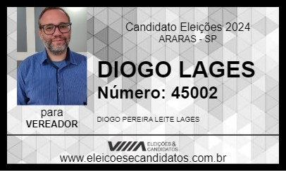 Candidato DIOGO LAGES 2024 - ARARAS - Eleições