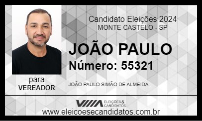 Candidato JOÃO PAULO 2024 - MONTE CASTELO - Eleições