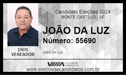 Candidato JOÃO DA LUZ 2024 - MONTE CASTELO - Eleições