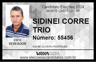 Candidato SIDINEI CORRE TRIO 2024 - MONTE CASTELO - Eleições