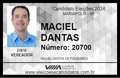 Candidato MACIEL DANTAS 2024 - MARIÁPOLIS - Eleições