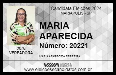 Candidato MARIA APARECIDA 2024 - MARIÁPOLIS - Eleições