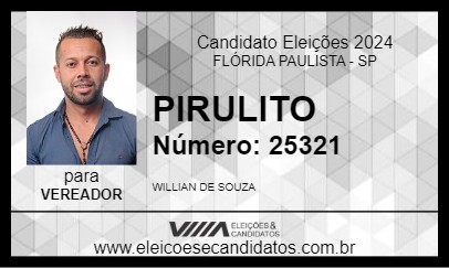 Candidato PIRULITO 2024 - FLÓRIDA PAULISTA - Eleições