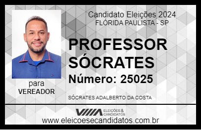 Candidato PROFESSOR SÓCRATES 2024 - FLÓRIDA PAULISTA - Eleições