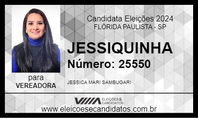 Candidato JESSIQUINHA 2024 - FLÓRIDA PAULISTA - Eleições