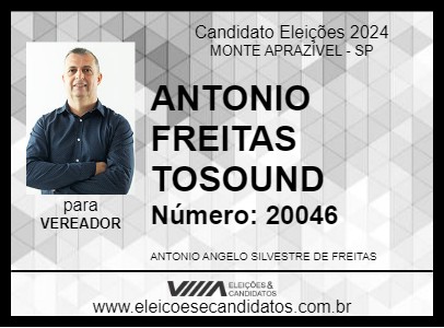 Candidato ANTONIO FREITAS TOSOUND 2024 - MONTE APRAZÍVEL - Eleições