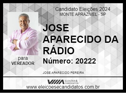 Candidato JOSE APARECIDO DA RÁDIO 2024 - MONTE APRAZÍVEL - Eleições