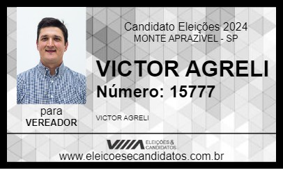 Candidato VICTOR AGRELI 2024 - MONTE APRAZÍVEL - Eleições