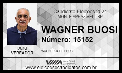 Candidato WAGNER BUOSI 2024 - MONTE APRAZÍVEL - Eleições