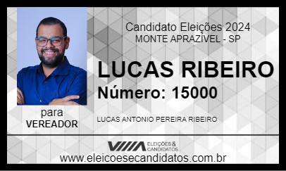 Candidato LUCAS RIBEIRO 2024 - MONTE APRAZÍVEL - Eleições