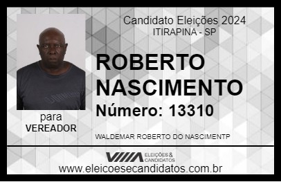 Candidato ROBERTO NASCIMENTO 2024 - ITIRAPINA - Eleições