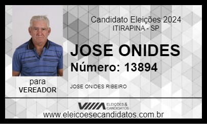 Candidato JOSE ONIDES 2024 - ITIRAPINA - Eleições