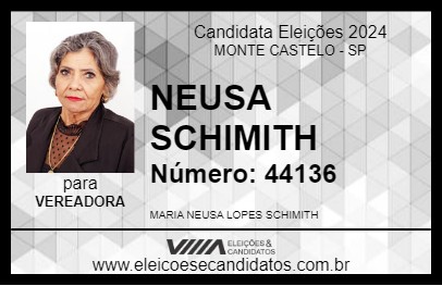 Candidato NEUSA SCHIMITH 2024 - MONTE CASTELO - Eleições