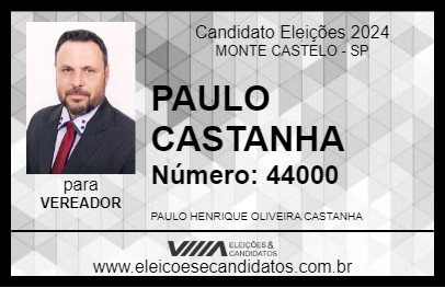 Candidato PAULO CASTANHA 2024 - MONTE CASTELO - Eleições