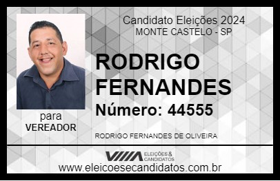 Candidato RODRIGO FERNANDES 2024 - MONTE CASTELO - Eleições