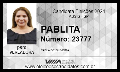 Candidato PABLITA 2024 - ASSIS - Eleições