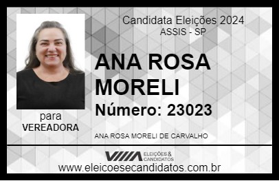 Candidato ANA ROSA MORELI 2024 - ASSIS - Eleições