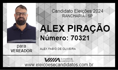 Candidato ALEX PIRAÇÃO 2024 - RANCHARIA - Eleições