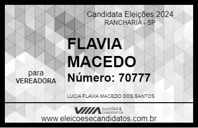 Candidato FLAVIA MACEDO 2024 - RANCHARIA - Eleições