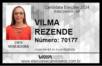 Candidato VILMA REZENDE 2024 - RANCHARIA - Eleições