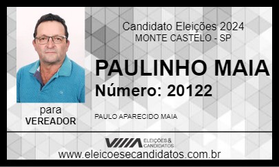 Candidato PAULINHO MAIA 2024 - MONTE CASTELO - Eleições