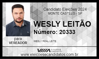 Candidato WESLY LEITÃO 2024 - MONTE CASTELO - Eleições