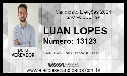 Candidato LUAN LOPES 2024 - SÃO ROQUE - Eleições