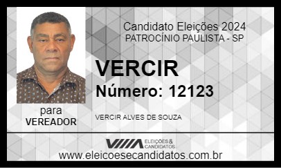 Candidato VERCIR 2024 - PATROCÍNIO PAULISTA - Eleições