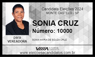 Candidato SONIA CRUZ 2024 - MONTE CASTELO - Eleições