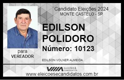 Candidato EDILSON POLIDORO 2024 - MONTE CASTELO - Eleições