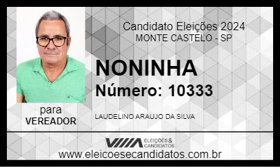 Candidato NONINHA 2024 - MONTE CASTELO - Eleições