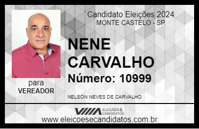 Candidato NENE CARVALHO 2024 - MONTE CASTELO - Eleições