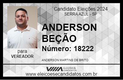 Candidato ANDERSON BEÇÃO 2024 - SERRA AZUL - Eleições