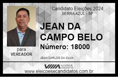 Candidato JEAN DA CAMPO BELO 2024 - SERRA AZUL - Eleições